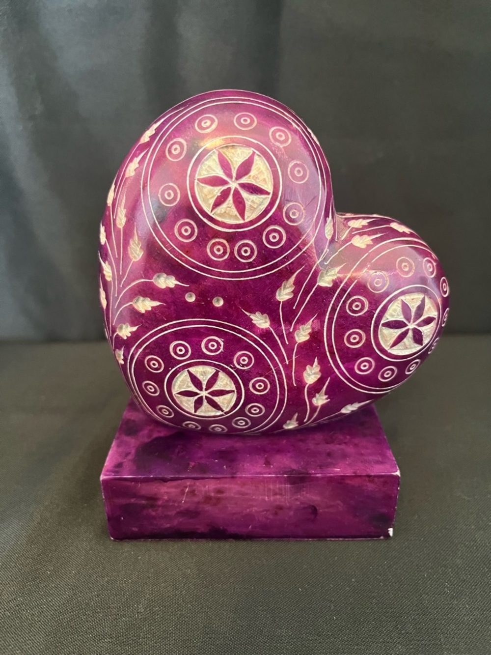 Heavy Purple Onyx Decorative Heart